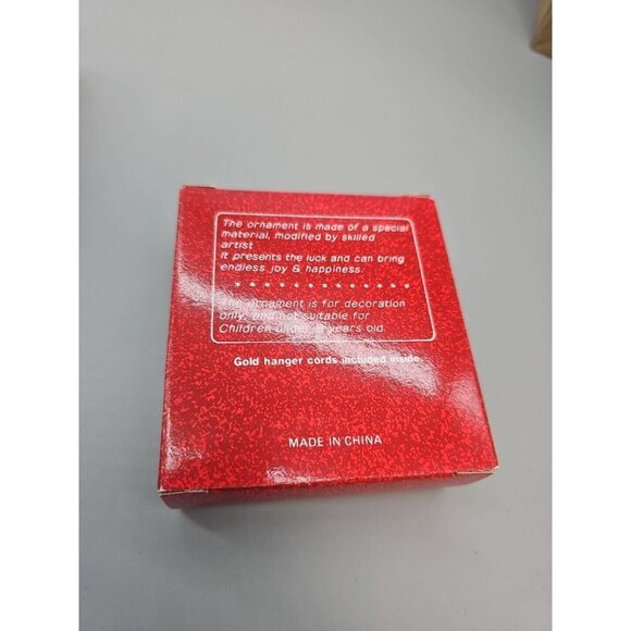 Classic Ornament  Santa With Present Gold Color NOS lot Of 2 - Picture 4 of 4